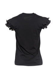 Current Boutique-See by Chloe - Black Short Ruffle Sleeve Shirt Sz XS