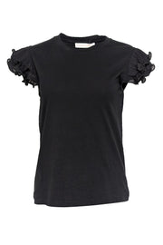 Current Boutique-See by Chloe - Black Short Ruffle Sleeve Shirt Sz XS