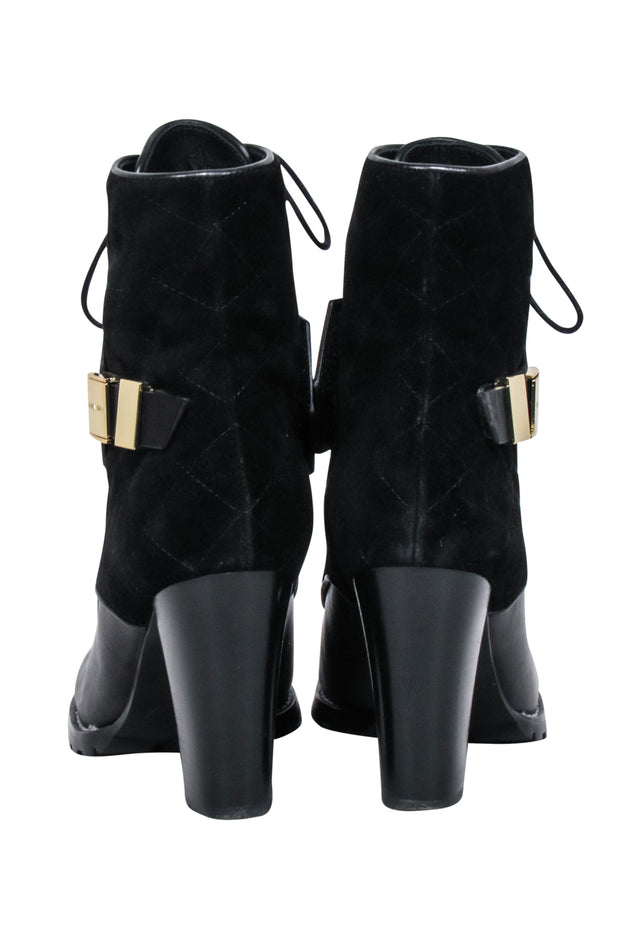 Current Boutique-See by Chloe - Black Suede & Leather Short Boots Sz 7.5