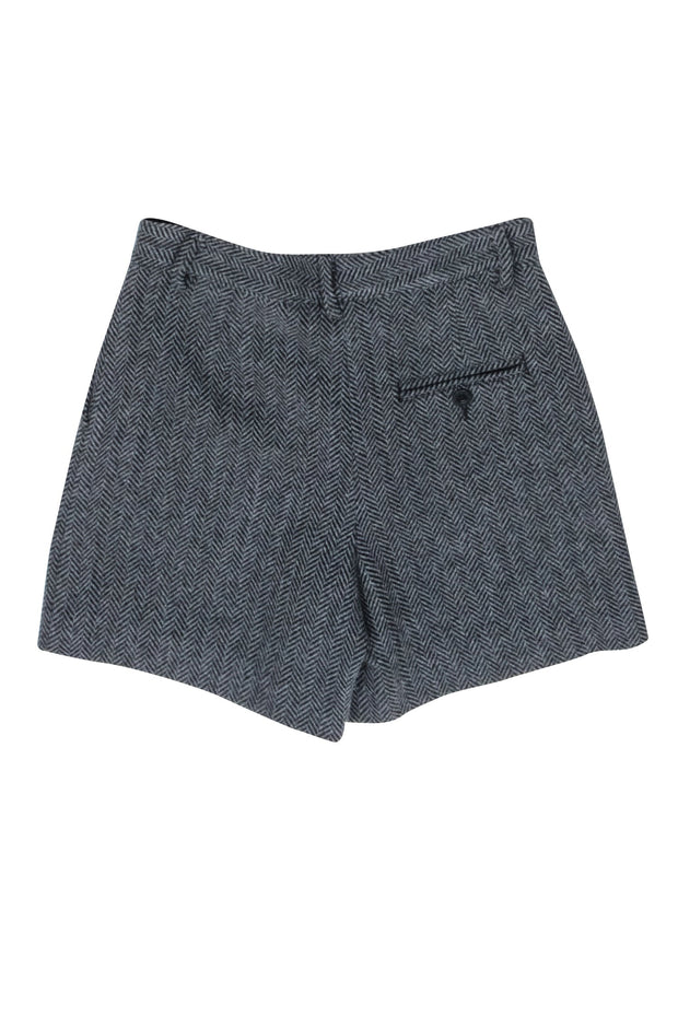 Current Boutique-See by Chloe - Grey & Black Herringbone Wool Blend Shorts Sz 4