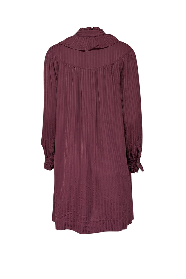 Current Boutique-See by Chloe - Maroon Texxtured Long Sleeve Shift Dress Sz M