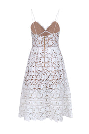 Current Boutique-Self-Portrait - White Eyelet Lace Sleeveless Dress Sz 8