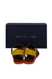 Current Boutique-Sergio Rossi - Tan, Yellow, & Orange Strappy Sandals Sz 8