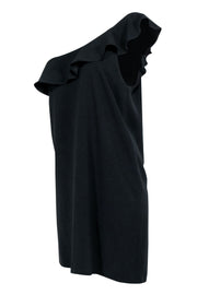 Current Boutique-Sezane - Black One Shoulder Ruffle Dress Sz 10