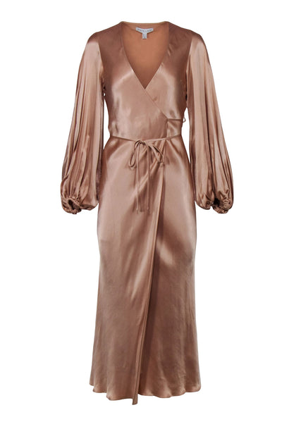 Current Boutique-Shona Joy – Pink Puff Sleeve Wrap Maxi Dress Sz 2