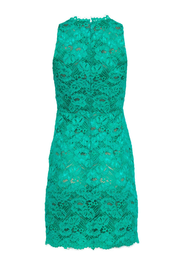 Current Boutique-Shoshanna - Green Lace Surplice Mini Dress Sz 0