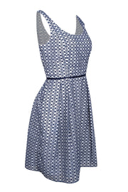 Current Boutique-Shoshanna - Navy & White Geometric Print Sleeveless Cocktail Dress Sz 8