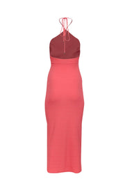 Current Boutique-Significant Other - Coral Orange Ribbed Knit Halter Dress w/ Cut Out Sz 2