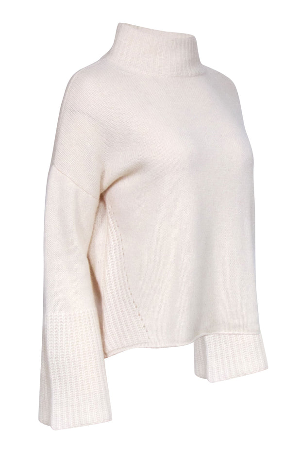 Current Boutique-Skull Cashmere - Ivory Cashmere Bell Sleeve Sweater Sz S