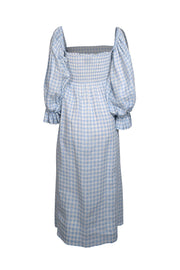 Current Boutique-Sleeper - Light Blue & White Gingham Linen Balloon Sleeve Dress Sz XS