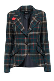 Current Boutique-Smythe - Green, Red, & Blue Plaid Wool Blend Blazer Sz 10