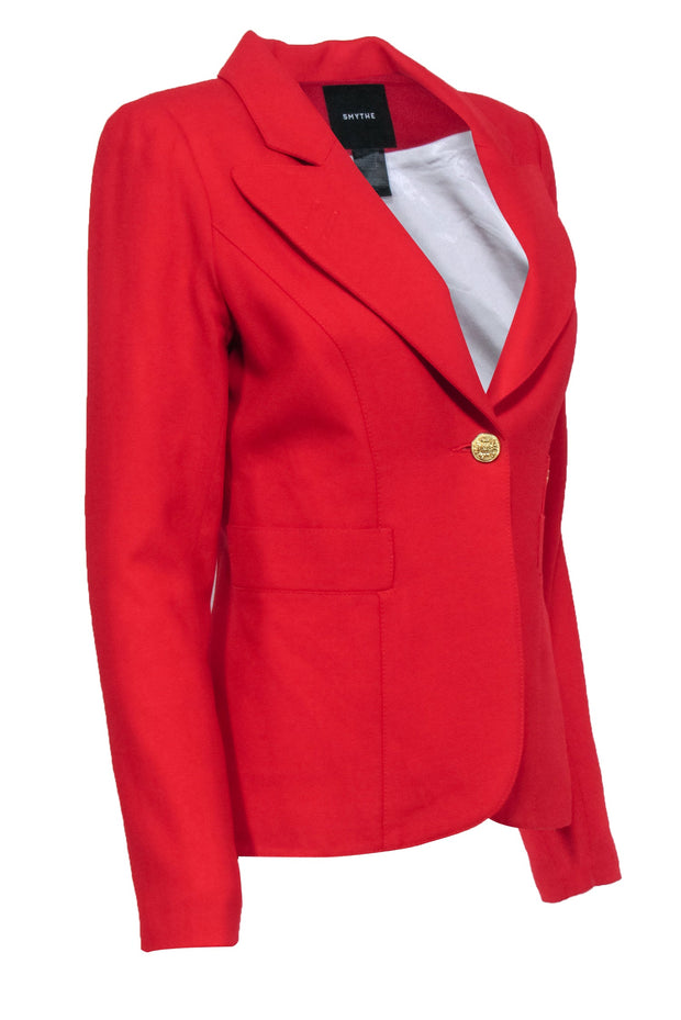 Current Boutique-Smythe - Red Wool "Duchess" Blazer w/ Asymmetrical Back Hem Sz 8
