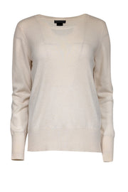 Current Boutique-Sofia Cashmere - Cream Cashmere Crewneck Sweater Sz L