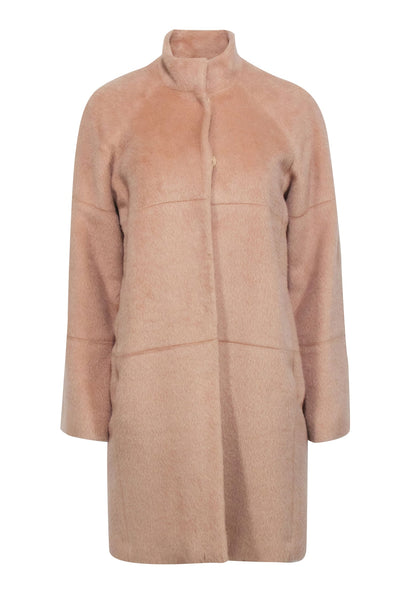 Current Boutique-Sofia Cashmere - Tan Alpaca & Wool Funnel Neck Coat Sz 2