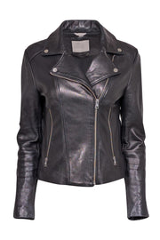 Current Boutique-Soia & Kyo - Black Leather Moto Jacket Sz S