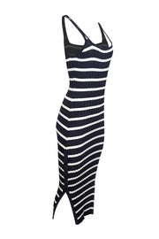 Current Boutique-Solid & Striped - Navy & White Striped Ribbed Dress Sz S