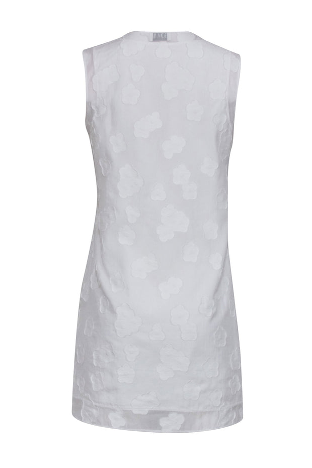 Current Boutique-Sonia Rykiel - White Sleeveless 3D Floral Shift Dress Sz S