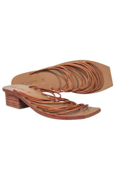 Current Boutique-St. Agni - Tan Low Heel Strappy Sandals Sz 8
