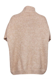 Current Boutique-St. John - Beige Alpaca Blend Sleeveless Turtleneck Sweater Sz XL