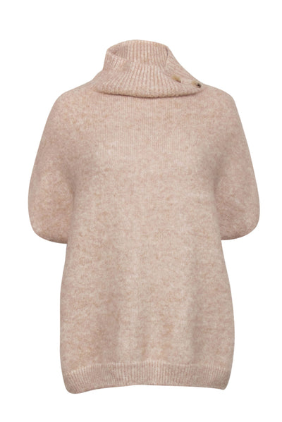 Current Boutique-St. John - Beige Alpaca Blend Sleeveless Turtleneck Sweater Sz XL
