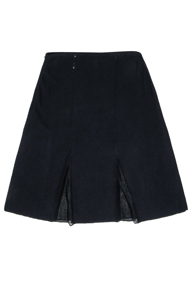 Current Boutique-St. John - Black Knit A-Line Skirt w/ Sequin Details Sz 4
