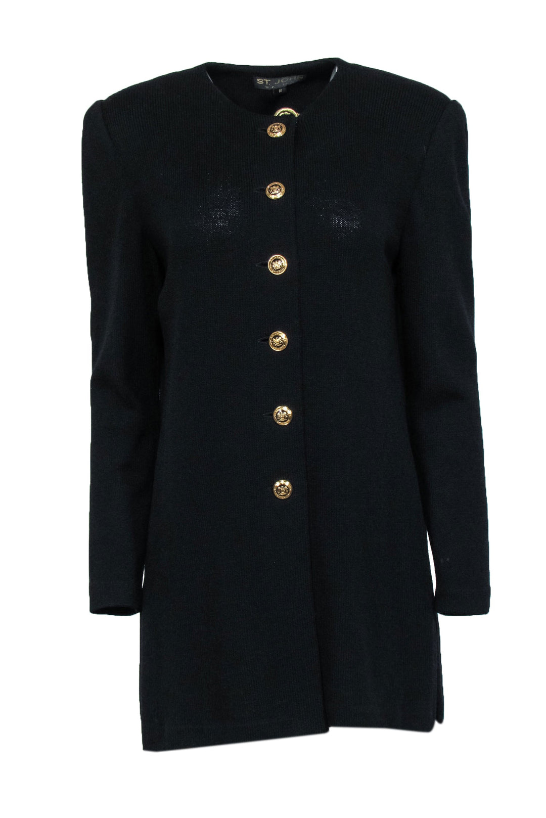 St. John Black Gold Button Up Coat Women’s Size online S