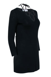 Current Boutique-St. John - Black Knit "O" Ring Neckline Knit Dress Sz 2