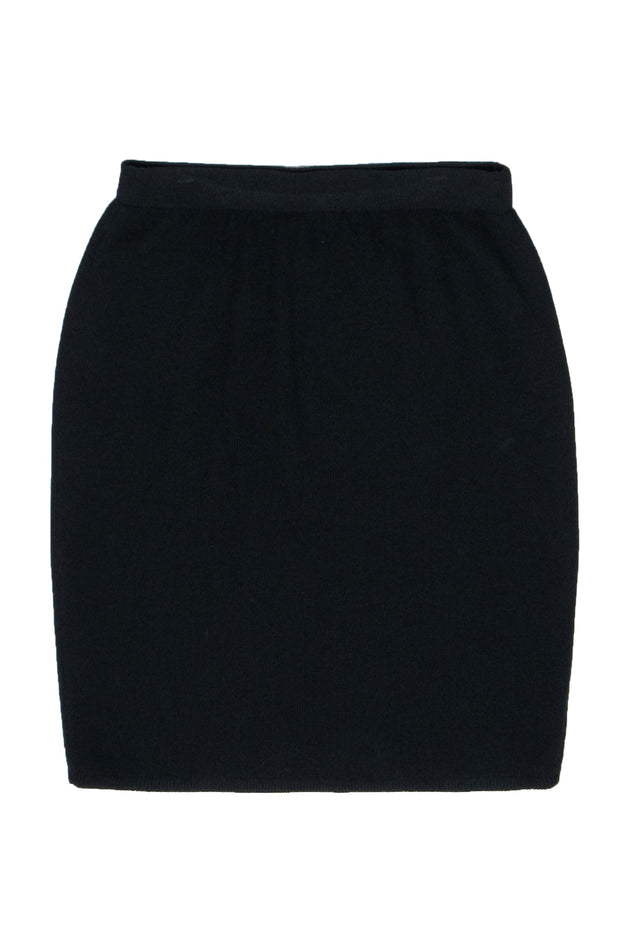 Current Boutique-St. John - Black Knit Pencil Skirt Sz 14