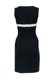 Current Boutique-St. John - Black Knit Sheath Dress w/ White Stripe Sz S