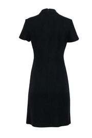 Current Boutique-St. John - Black Micro Boucle Knit Dress w/ Inverted Collar Sz 6