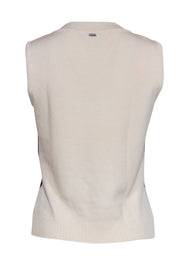 Current Boutique-St. John - Black and Silver Shimmer Sweater Vest Sz P