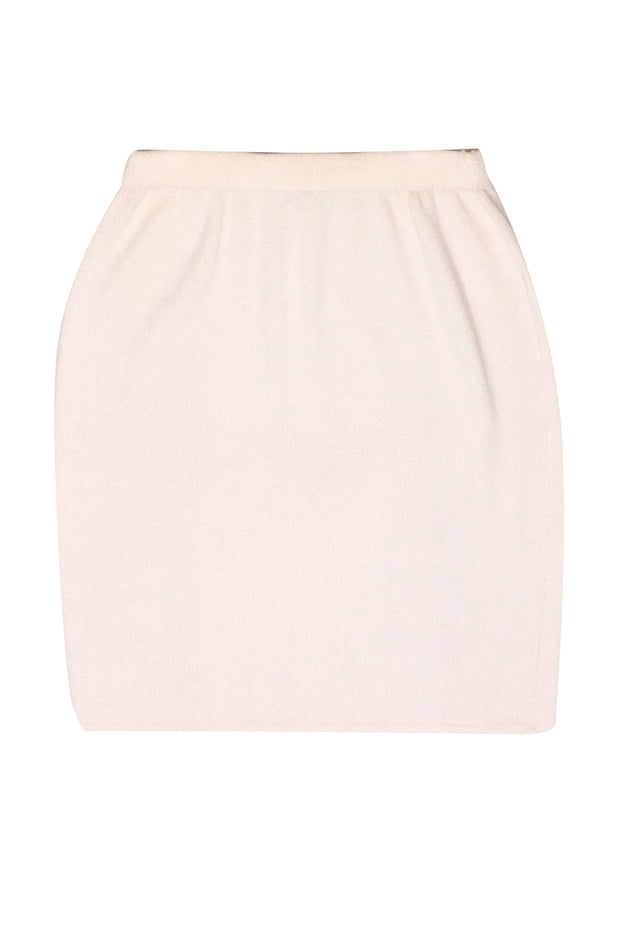 Current Boutique-St. John - Cream Knit Pencil Skirt Sz 14