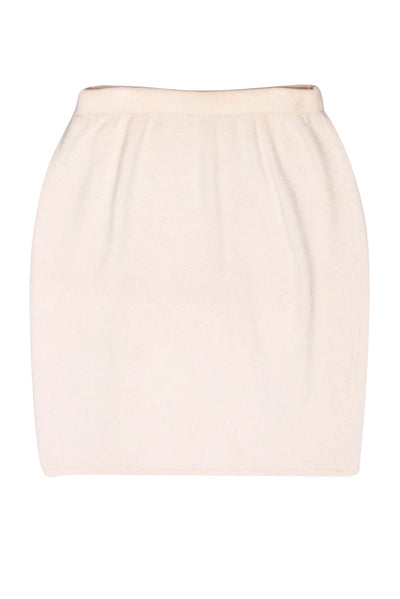 Current Boutique-St. John - Cream Knit Pencil Skirt Sz 14