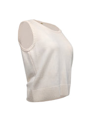 Current Boutique-St. John - Cream Knit Sleeveless Tank Sz S