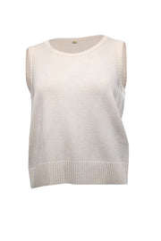 Current Boutique-St. John - Cream Knit Sleeveless Tank Sz S