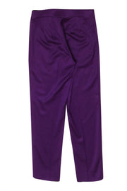 Current Boutique-St. John - Eggplant Purple Tapered Leg Pleated Trousers Sz 2