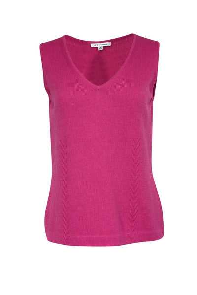 Current Boutique-St. John - Fuchsia Knit V-Neck Tank Top Sz S