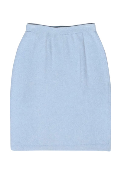 Current Boutique-St. John - Light Blue Wool Blend Knit Pencil Skirt Sz S