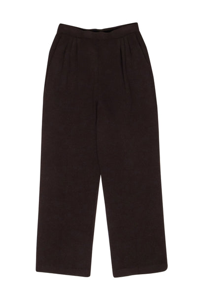 Current Boutique-St. John - Mocha Brown Pleated Knit Pants Sz 2