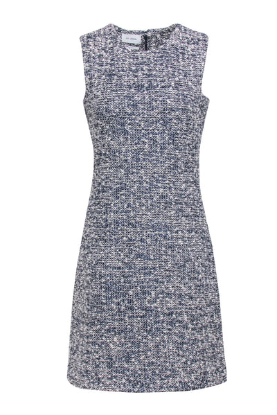 Current Boutique-St. John - Navy & Cream Tweed Sleeveless Dress Sz 6