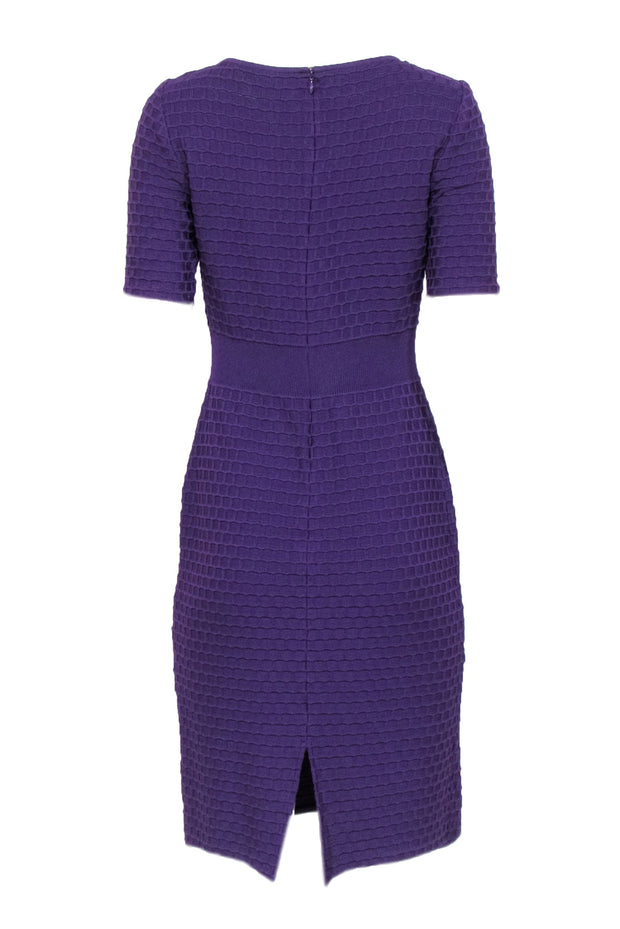 Current Boutique-St. John - Purple Textured Knit Sheath Dress Sz 4