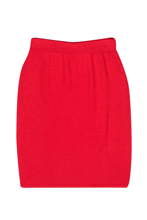 Current Boutique-St. John - Red Classic Knit Pencil Skirt Sz 6