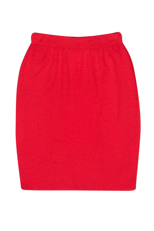 Current Boutique-St. John - Red Classic Knit Pencil Skirt Sz 6