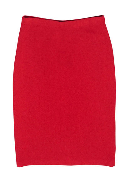 St. John - Red Wool Blend Midi Pencil Skirt Sz S