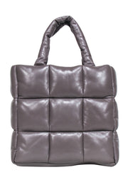 Current Boutique-Stand Studio - Taupe Quilted Leather "Assante" Puffy Tote Bag