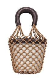 Current Boutique-Staud - Beige Rope Detail Top Handle Bucket Bag