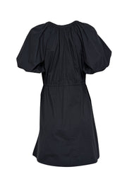 Current Boutique-Staud - Black Cotton Poplin Button Up Puff Sleeve Dress Sz XS