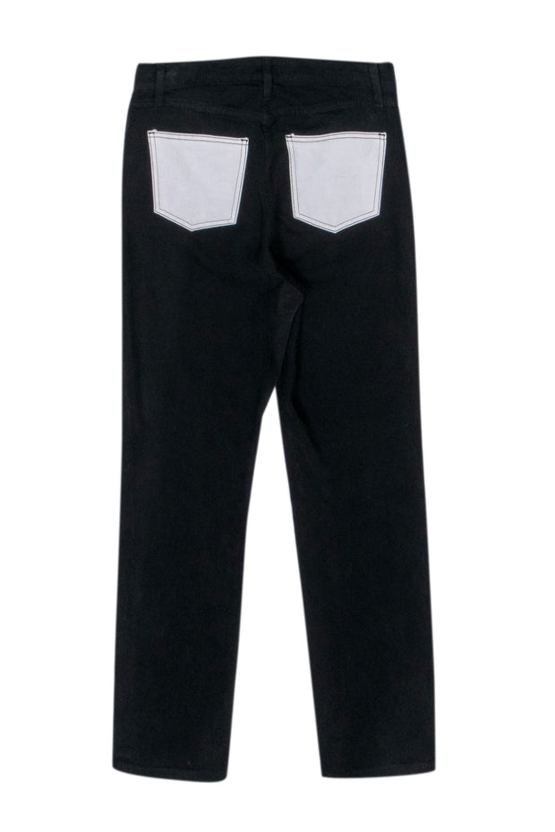 Current Boutique-Staud - Black Denim Jeans w/ White Contrast Pockets Sz M