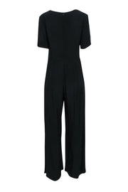 Current Boutique-Staud - Black Wide Leg Tie Front Jumpsuit Sz M