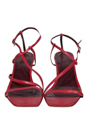 Current Boutique-Staud - Red Square Toe Strappy Kitten Heel Sz 12